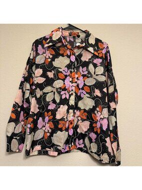 Vintage 70s Kmart Floral Button Blouse